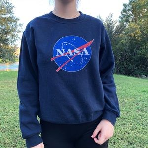 NASA logo navy blue sweater Size small